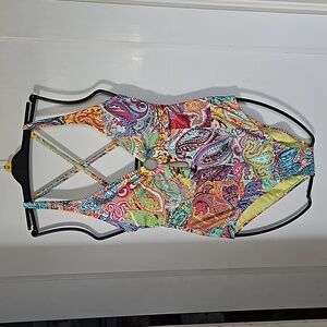 one piece colorful paisley swimsuit size 8